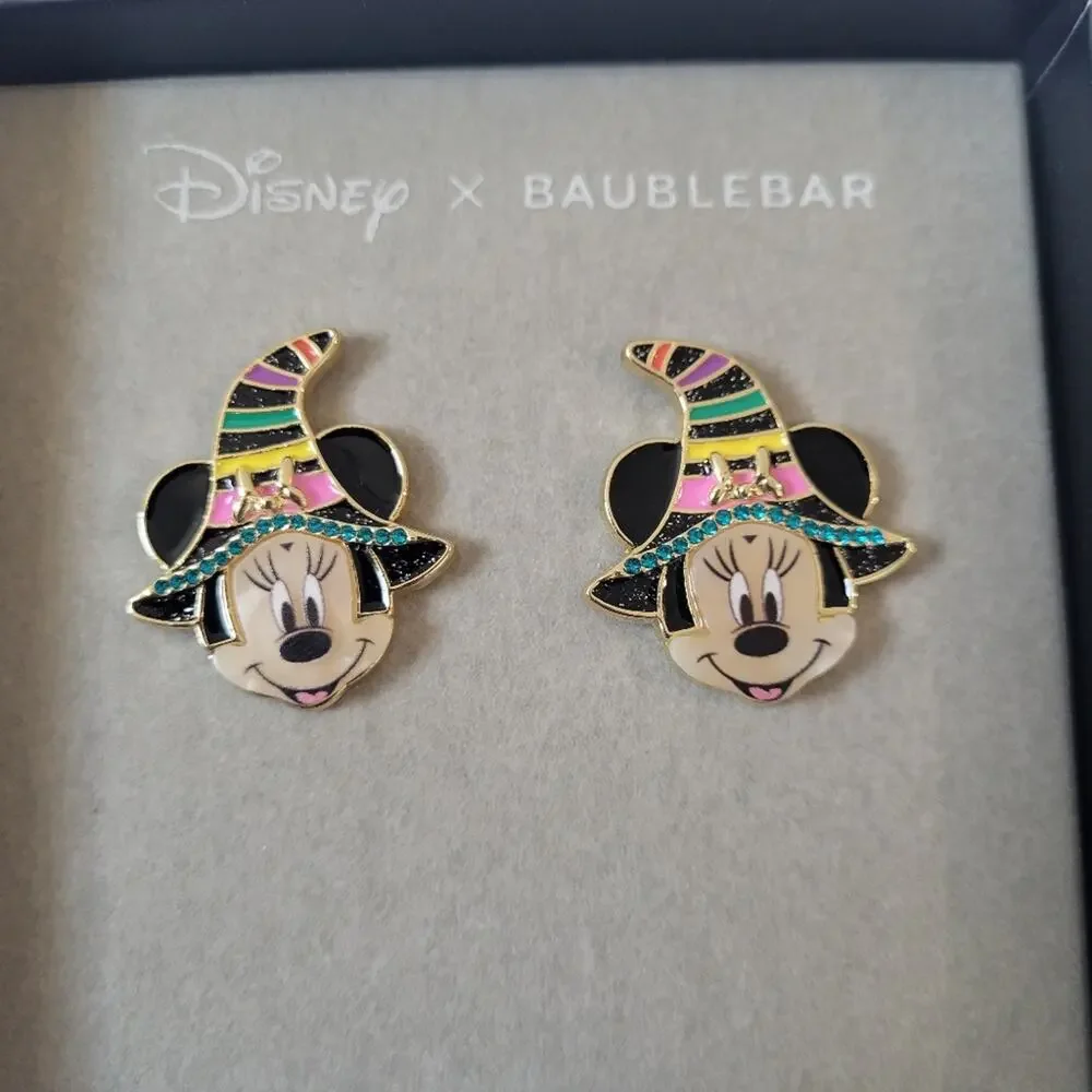 Disney X Baublebar Minnie Mouse Witch Halloween Earrings - New In Box